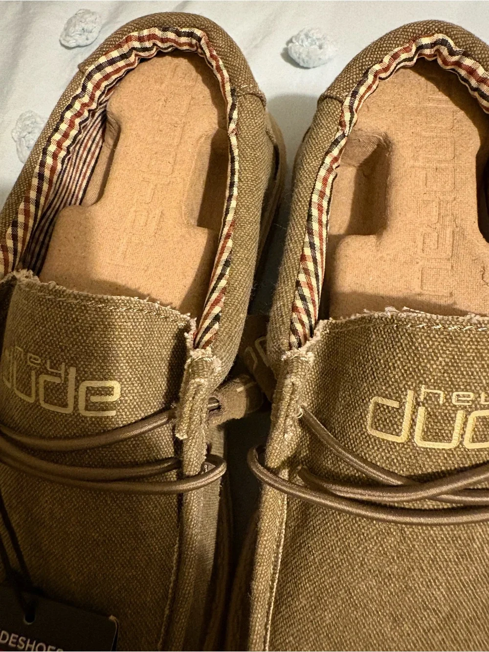 Hey Dude Tan Canvas Wally Slip-On Loafers